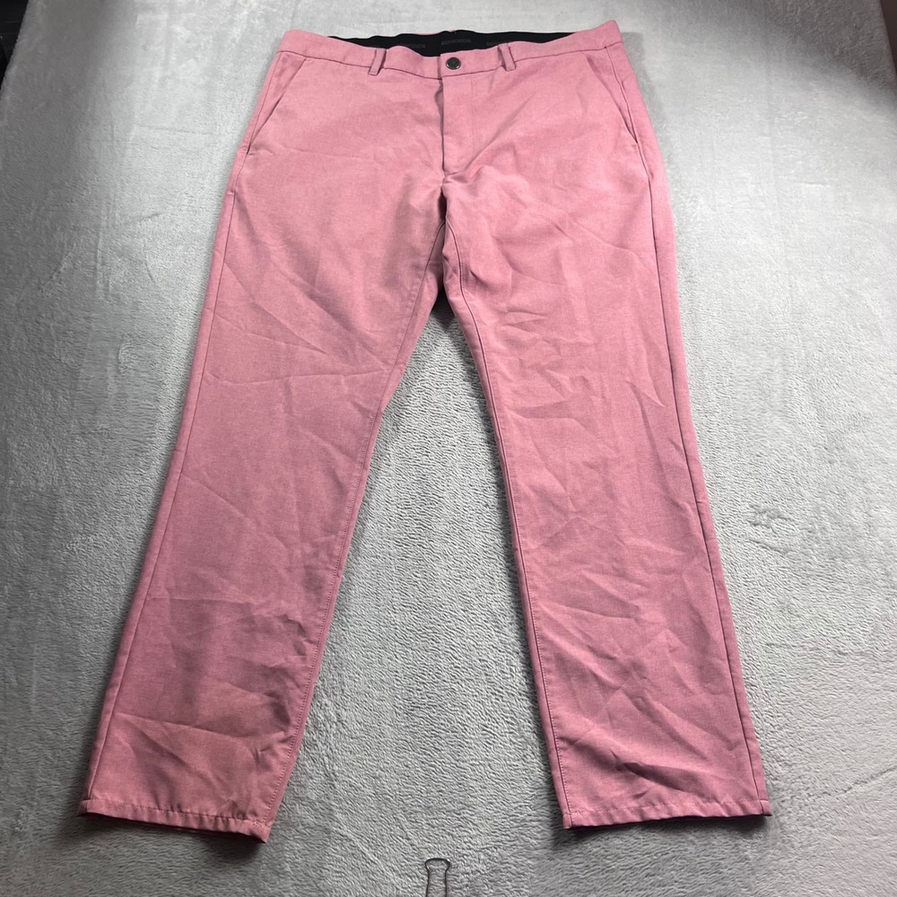 Bonobos Golf Slim Fit Pants Mens 36x30 Pink Heathered Performance Trousers